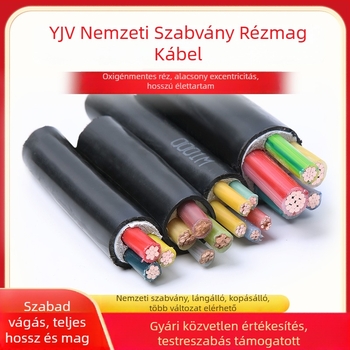 YJV2 rézmagú erősáramú kábel, 3–5 magos, nemzeti szabvány, kültéri használatra