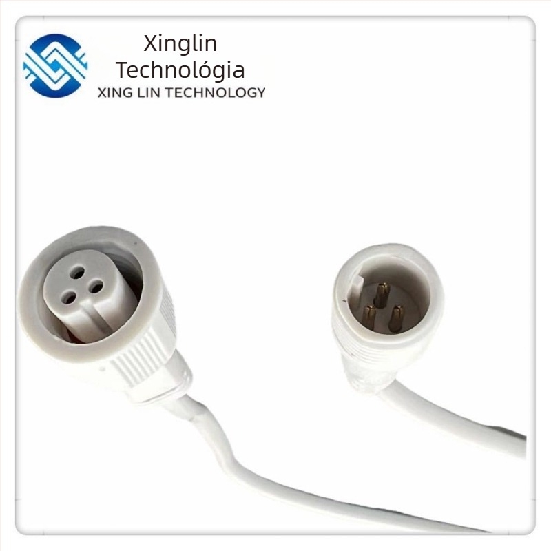 M13 vízálló kábel porvédett sapkával, 3‑vezetékes repülőcsatlakozóhoz, férfi és női csatlakozó, 3A, 300V, réz érintkezők, PVC szigetelés