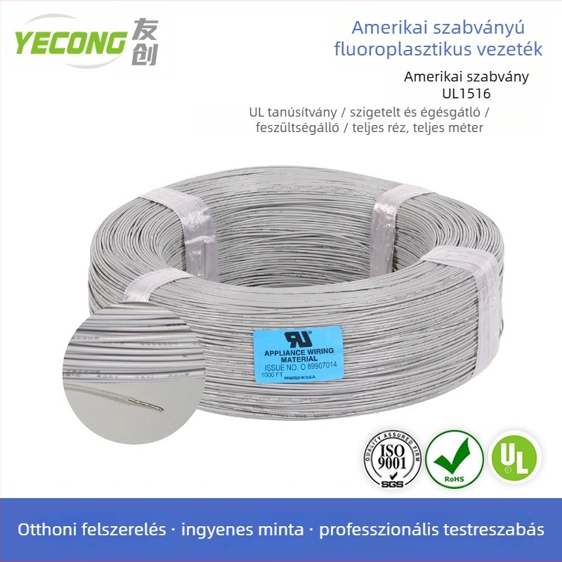 Ónnal bevont rézvezeték ETFE szigeteléssel és TEFLON burkolattal, UL tanúsított, 300V