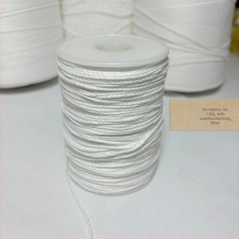 Pamutszál kötél textil és ruházat számára — kézzel varrt, durva szerkezet, viaszmentes; fő anyag: pamutszál; alkalmazás: kötővonalak, címkék és textil hevederek