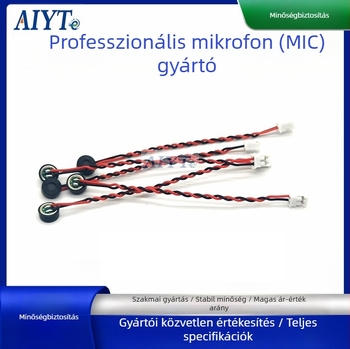 6027 Mikrofon-kapszula beépített kettős kondenzátor zajcsökkentéssel és interferencia-mentesítéssel, forraszható 2‑pin 1,25 mm terminál