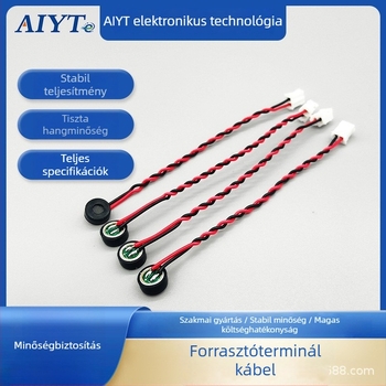 6027 Mikrofon-kapszula beépített kettős kondenzátor zajcsökkentéssel és interferencia-mentesítéssel, forraszható 2‑pin 1,25 mm terminál