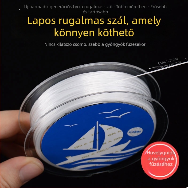 Gyöngyözéshez használt rugalmas zsinór karkötő 0.4 mm – kötött, kopásálló