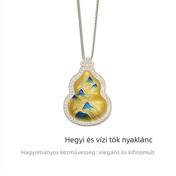 Réz nyaklánc virág alakú medállal, keresztlánccal, uniszex, 2025 tavasz