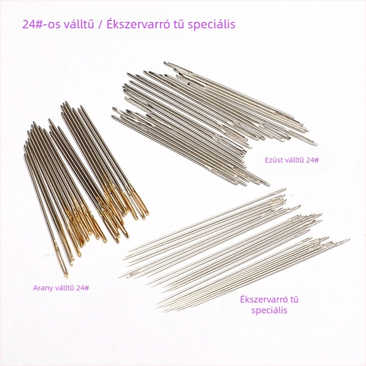Kézzel készített keresztszemes tűhúzó eszköz, univerzális kompatibilitás, 22/24/26, ezüst vég