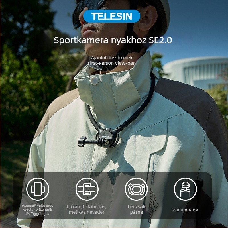 TELESIN Nyakba akasztható tartó GoPro/Action/Insta360 kamerákhoz, szilikon