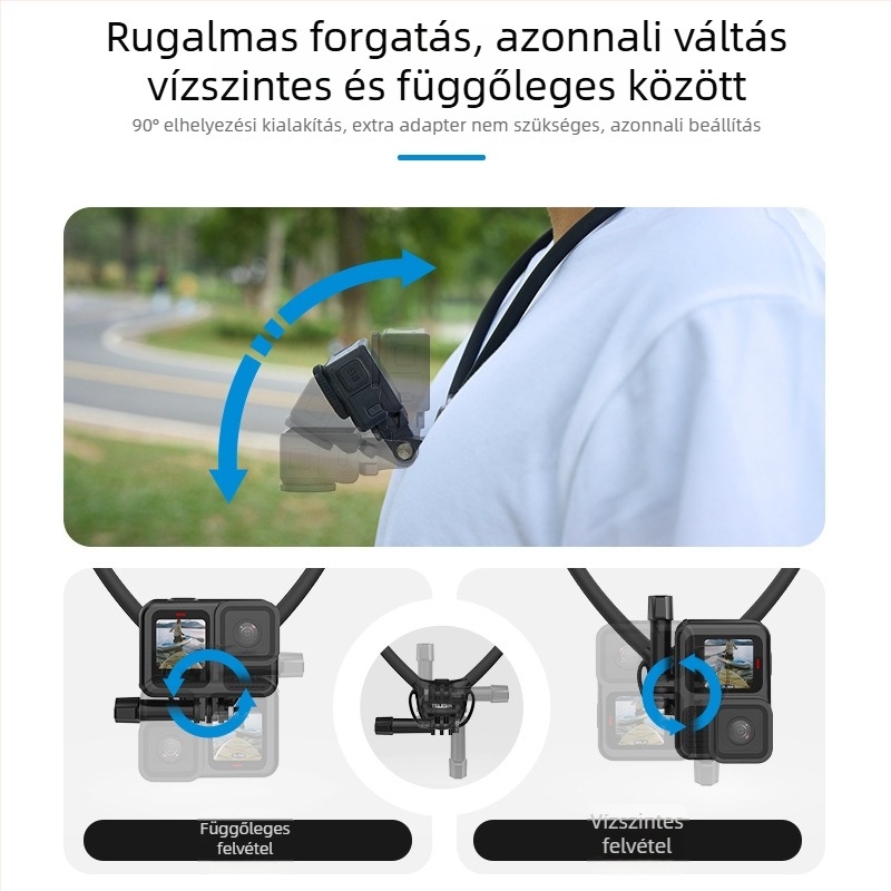 TELESIN Nyakba akasztható tartó GoPro/Action/Insta360 kamerákhoz, szilikon