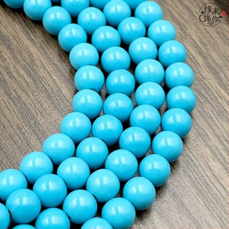 Természetes, magas minőségű türkiz körgyöngyök, szabadon fűzhető DIY karkötőhöz, hajcsat medál, türkiz félkész kiegészítők