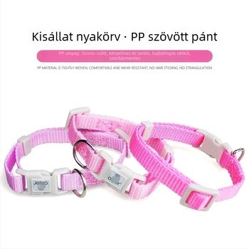 Macska- és kutyanyakörv színes rács mintával, poliészter, univerzális méret, szabadidős stílus