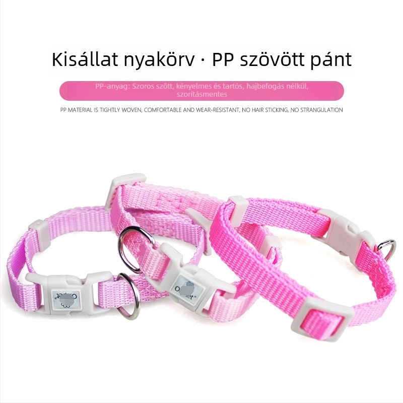 Macska- és kutyanyakörv színes rács mintával, poliészter, univerzális méret, szabadidős stílus