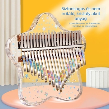 Átlátszó akril Kalimba (ujj-zongora) – magas hangolás, hang A, hordozható kezdőknek