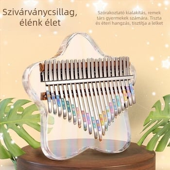 Átlátszó akril Kalimba (ujj-zongora) – magas hangolás, hang A, hordozható kezdőknek