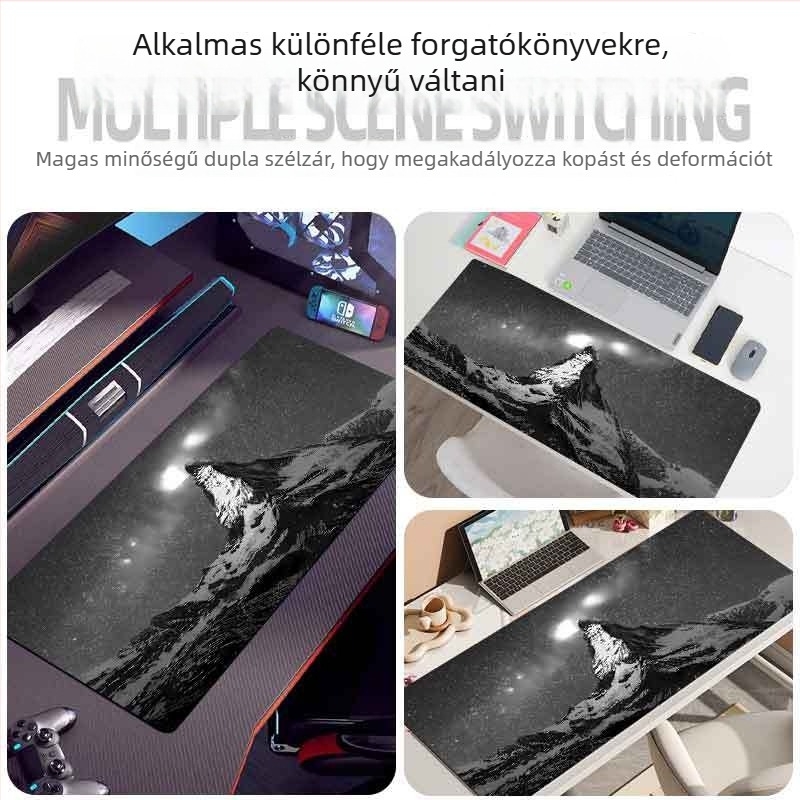 Nagy csúszásmentes, vastagított egérpad természetes gumiból, kopásálló, OEM testreszabás