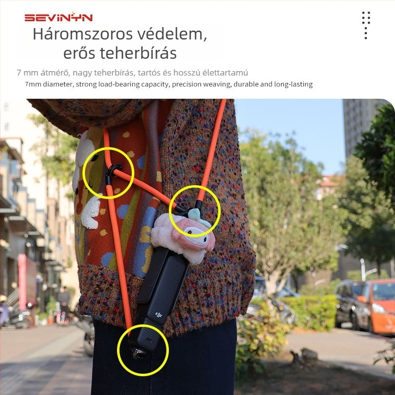 Osmo Pocket 3 nyakpánt védőhéjhoz, nylon anyagú diagonális keresztpánt