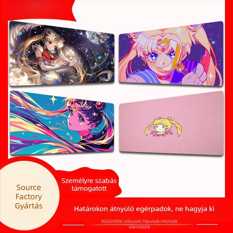 Sailor Moon Rajzfilm Asztali Pad - Természetes gumi, Csúszásmentes, Termikus transzfer nyomtatás, Logó nyomtatás, OEM testreszabás