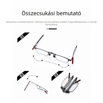 Minglong olvasószemüveg anti-kék fény, teljes fém keret, PC lencsék