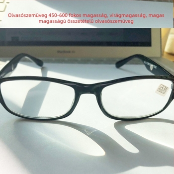 Jack Fuxing olvasószemüveg, 450–600 D magas dioptria, műanyag keret, PC lencsék, négyszögletes arcformához illeszkedik