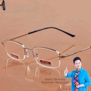 Olvasószemüveg, modell 836, lencsék gyantából, aszférikus lencsék, négyzet alakú keret fém és rézötvözet