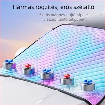 Mágneses autó előtti szélvédővédő – fagynak és hóban nyújt védelmet, levél elleni védelem, univerzális, vastított, erős mágnesekkel