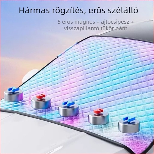 Mágneses autó előtti szélvédővédő – fagynak és hóban nyújt védelmet, levél elleni védelem, univerzális, vastított, erős mágnesekkel