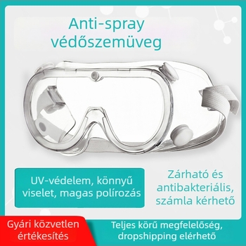 Szemvédő maszk páramentes lencsével, állítható keret, Modell: Anti-fog, Védelem (páramentes lencse; állítható keret; Modell: Anti-fog; Védelem)