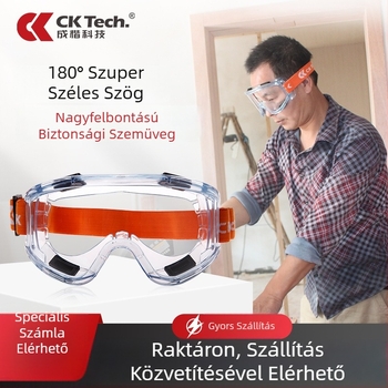 CKY-135 FW védőszemüveg | Polikarbonát lencsék 1 mm | Por- és fröccsenés elleni védelem; kémiai kísérletekhez; ipari vágáshoz és csiszoláshoz