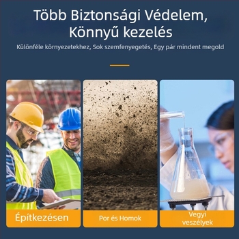Átlátszó védőszemüveg cseppvédő, páramentesítő, ütésálló és szélálló, polikarbonát lencsével