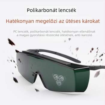 Hegesztővédő szemüveg UV védelemmel és ütésállósággal, megfelelő gáz- és ívhegesztéshez