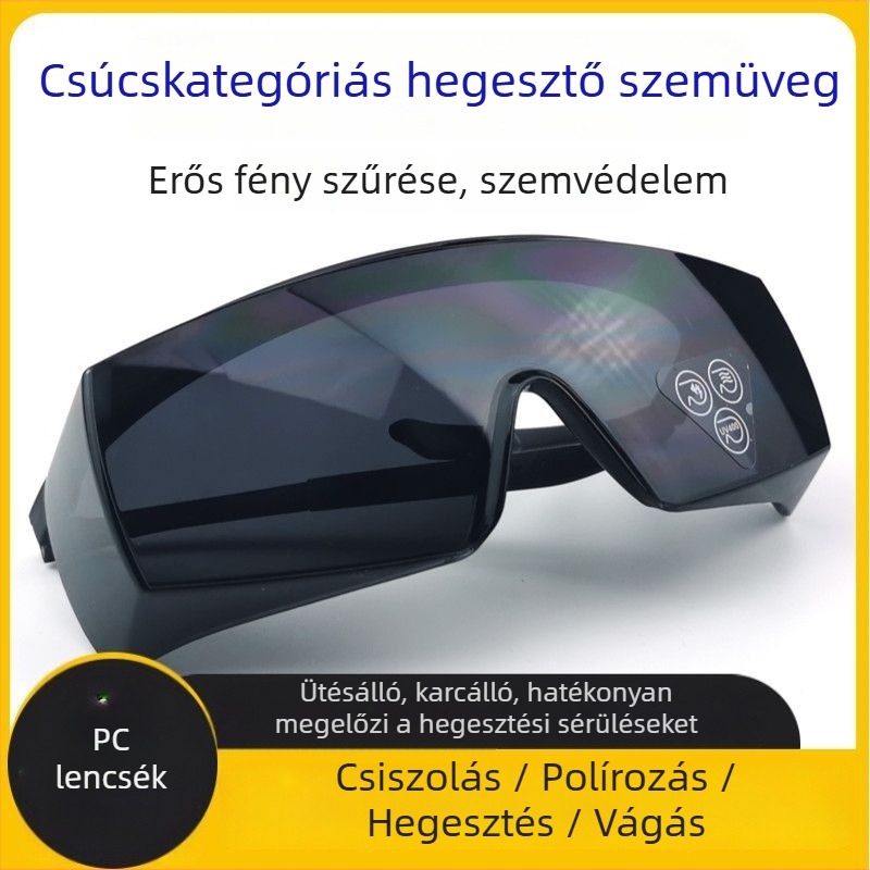 Hegesztővédő szemüveg UV védelemmel és ütésállósággal, megfelelő gáz- és ívhegesztéshez