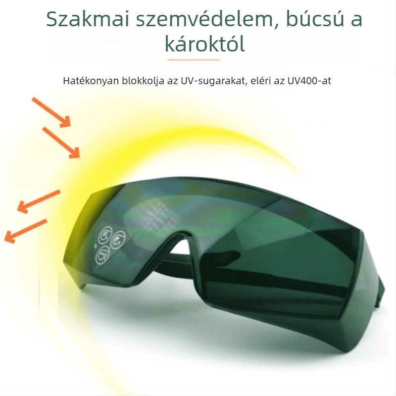 Hegesztővédő szemüveg UV védelemmel és ütésállósággal, megfelelő gáz- és ívhegesztéshez