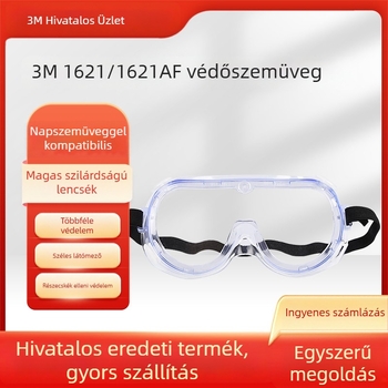 3M 1621af védőszemüveg anti párásodás, anti-kémiai anyagok, anti por, anti-ütés, UV védelem 99%