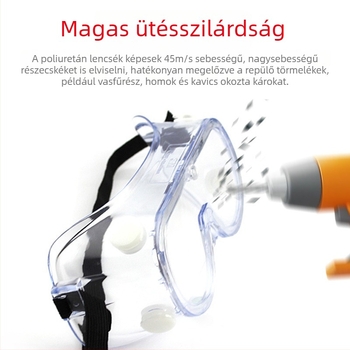 3M 1621af védőszemüveg anti párásodás, anti-kémiai anyagok, anti por, anti-ütés, UV védelem 99%