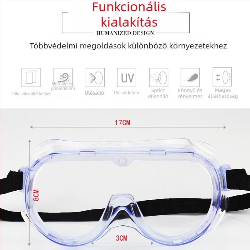 3M 1621af védőszemüveg anti párásodás, anti-kémiai anyagok, anti por, anti-ütés, UV védelem 99%