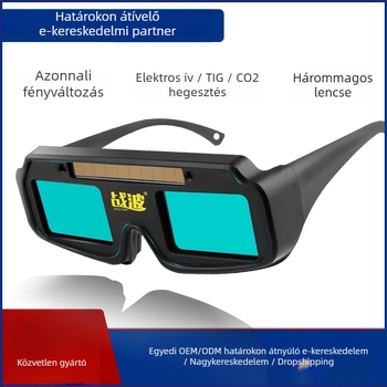 Forrasztóvédő szemüveg automatikus sötétítéssel, folyadékkristályos anyag, lencse vastagsága 0,3 mm, modell W399, csillanás elleni védelem