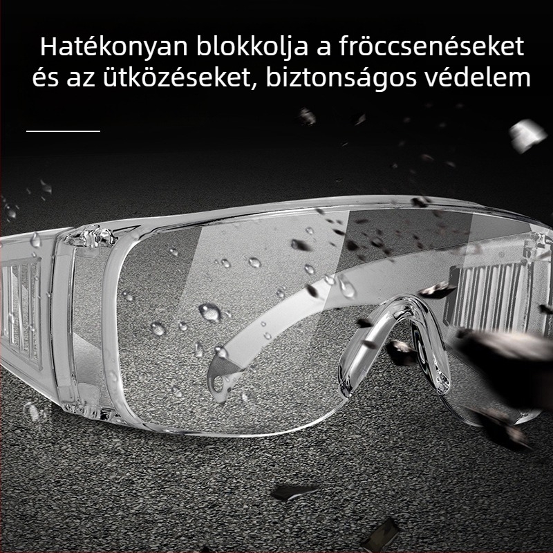 Munkavédelmi védőszemüveg – anti-splash, szél- és por elleni védelem, átlátszó lencsék, Munkavédelmi sorozat