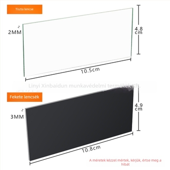 Szemüveglencse hegesztőmaszkhoz, üveg, 3 mm vastagságú, hegesztéshez, argon ívhegesztés és vágáshoz, UV-védelem