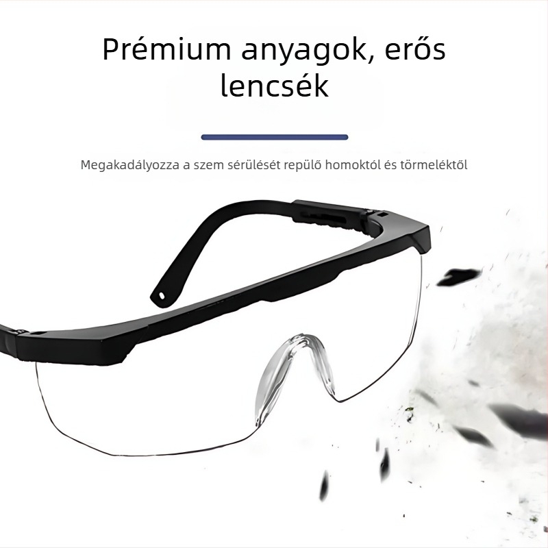 Védő kerékpáros szemüveg teleszkópos kerettel, modell L-902, típus 20213, anyag PC, védelem a fröccsenés, szél és por ellen