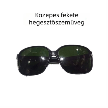 Fekete keretű varrásvédő szemüveg, lencsékkel, szélálló és ütésálló védőszemüveg, 98% fényáteresztés