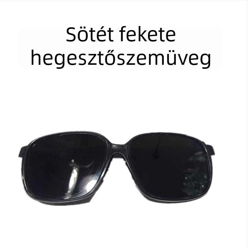 Fekete keretű varrásvédő szemüveg, lencsékkel, szélálló és ütésálló védőszemüveg, 98% fényáteresztés