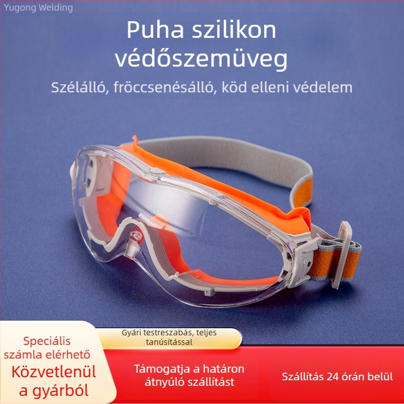 Páraellenálló, teljesen zárt szilikon védőszemüveg kerékpározáshoz, szél- és por elleni védelem, laboratóriumi permetvédő szemüveg
