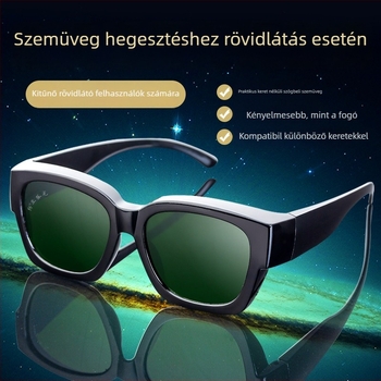 Hegesztő védő szemüveg anti-reflexiós felülettel, fröccsenés elleni védelemmel, állítható keret, edzett HD üveg