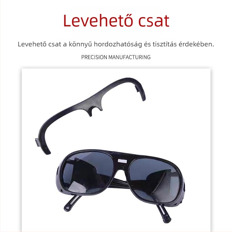 Szellemarcú hegesztővédő szemüveg, védő szemüveg, porálló, ütésálló, barna/fekete/szürke/fehér lencsékkel