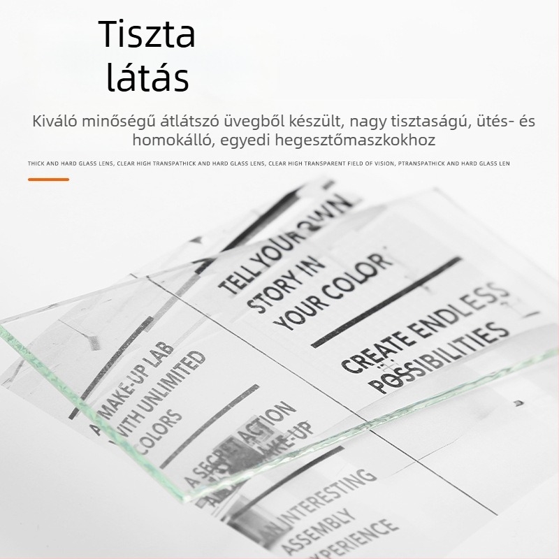 Orlis hegesztőmaszk üveglencsével, fekete árnyalatú, modellek 7, 8 és 9, hegesztésvédelmi lencse
