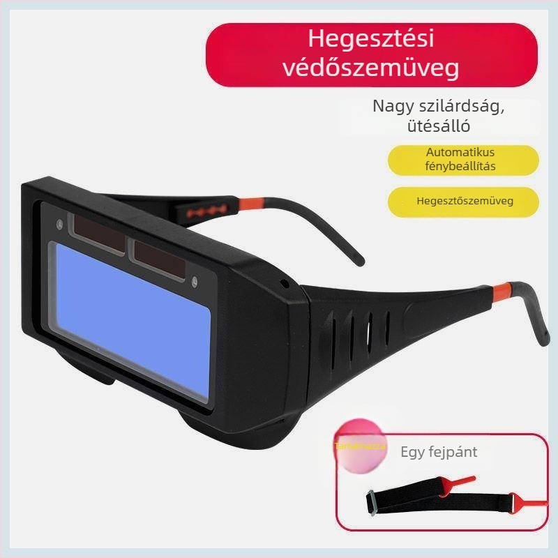 Automatikusan sötétedő hegesztő szemüveg ívhegesztéshez, UV védelem, lila szín
