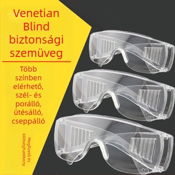 NS-005 védőszemüveg, polikarbonát lencsék, lencse vastagsága 30 mm, ütésálló, szélálló, por- és fröccsenő víz elleni