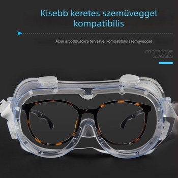 Four-Bead védőszemüveg – páramentesítés, porvédelmi, állítható/elasztikus pánt, lencse 2.0 mm, fényáteresztés 99%, keret poliﬁfibra