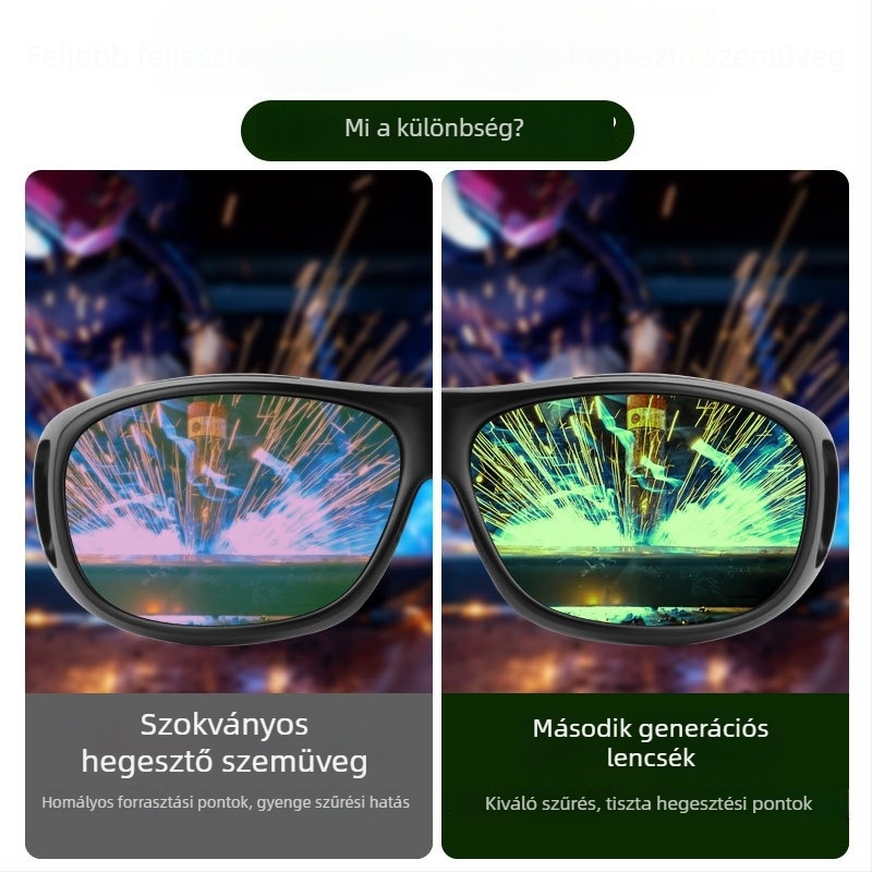 Hegesztő szemüveg – polikarbonát szerkezet, tükröződésmentes védelem, ütésálló védelem