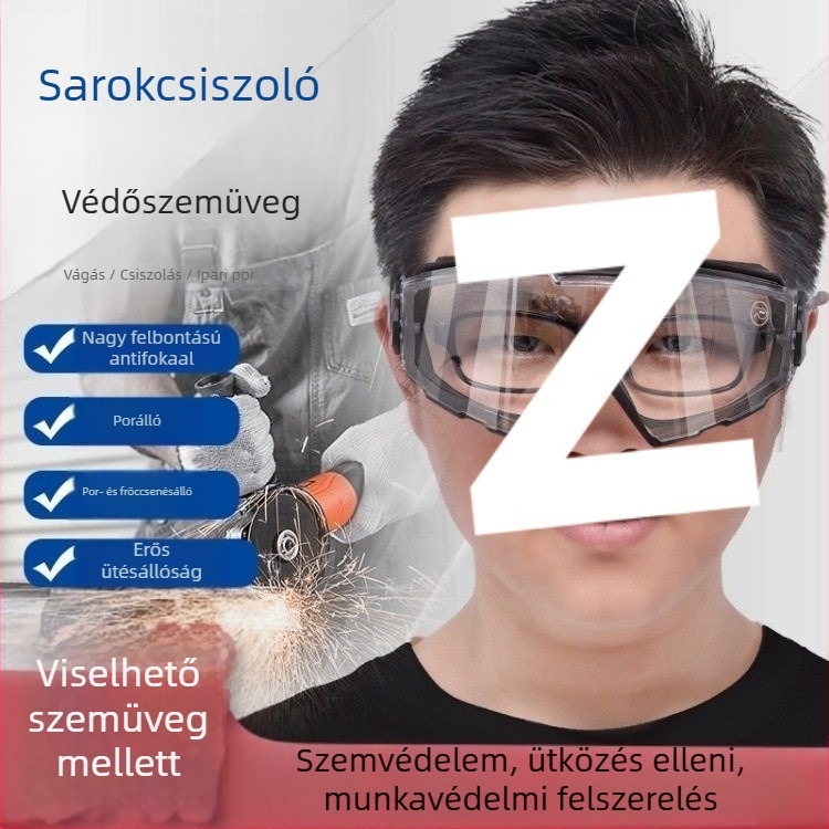 Robbanásbiztos védőszemüveg, fröccsenés és por elleni védelem, építkezésekhez, erdőgazdaságban és hegymászáshoz