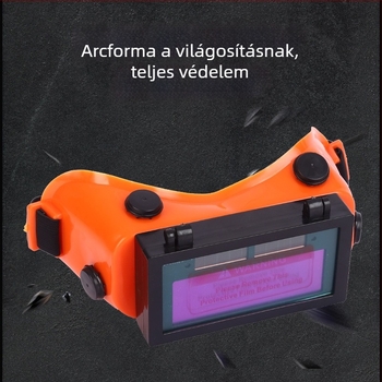 Hegesztővédő szemüveg automatikus sötétítéssel, PVC+ABS, UV-védelem, ütésálló.