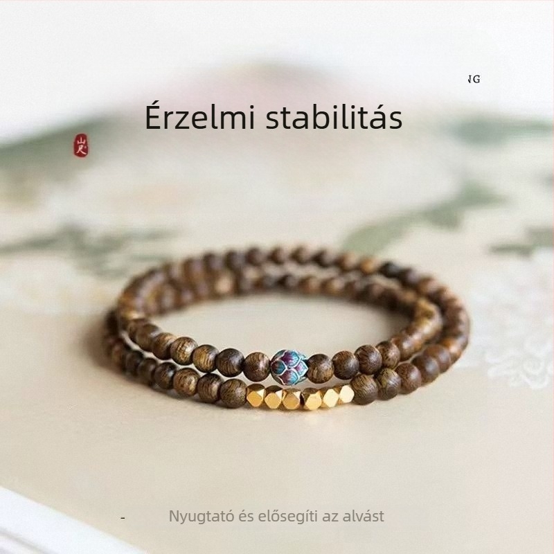 Kézzel készített szantálfa karkötő, uniszex, új kínai stílus — kézre álló ékszer, utazási szuvenír